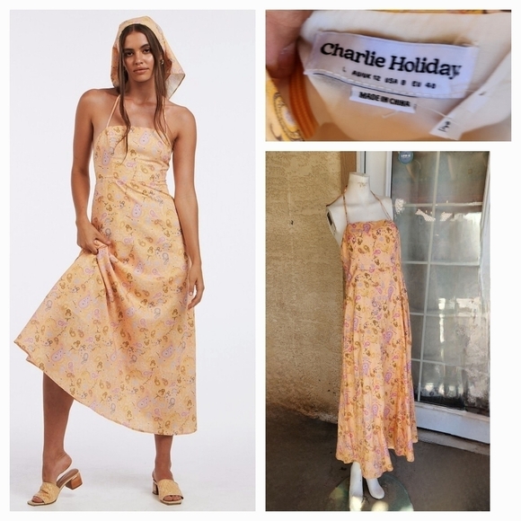 Charlie Holiday Maple Paisley Print‎ Linen & Cotton Dress - Picture 1 of 3